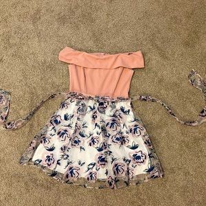 B. Darlin pink and navy blue dress in a size 11/12